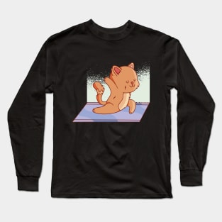 cat-animal-doing-yoga Long Sleeve T-Shirt